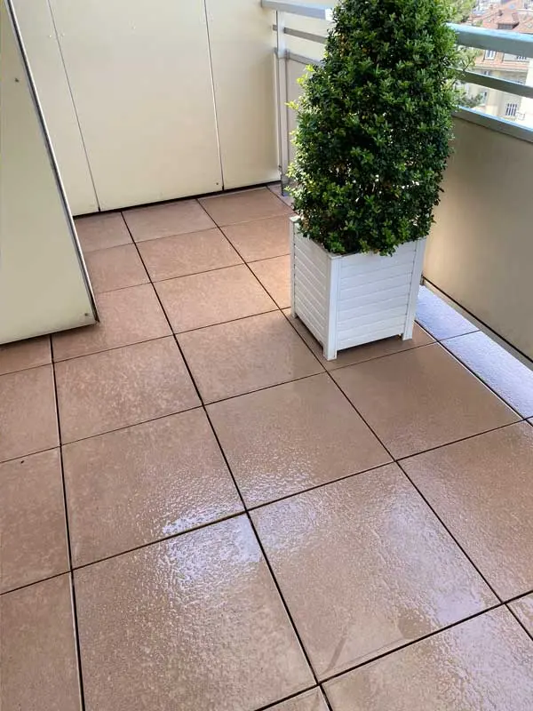 Terrasse carrelée après intervention